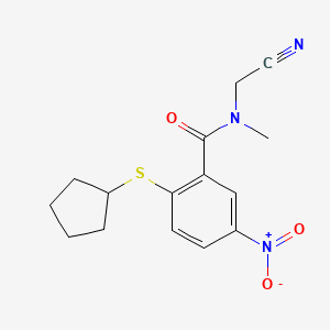 molecular formula C15H17N3O3S B2578039 N-(Cyanomethyl)-2-cyclopentylsulfanyl-N-methyl-5-nitrobenzamide CAS No. 1465373-52-7