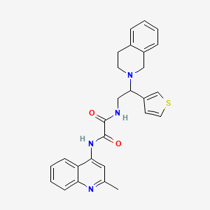 molecular formula C27H26N4O2S B2578041 N1-(2-(3,4-dihydroisoquinolin-2(1H)-yl)-2-(thiophen-3-yl)ethyl)-N2-(2-methylquinolin-4-yl)oxalamide CAS No. 954618-70-3