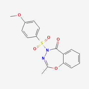 molecular formula C16H14N2O5S B2578042 4-[(4-甲氧基苯基)磺酰基]-2-甲基-1,3,4-苯并噁二氮杂卓-5(4H)-酮 CAS No. 861210-87-9