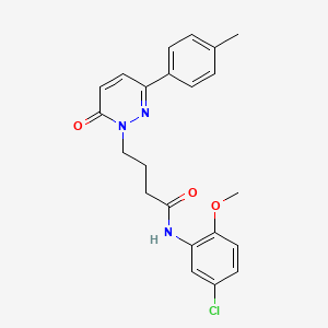 molecular formula C22H22ClN3O3 B2578045 N-(5-chloro-2-methoxyphenyl)-4-(6-oxo-3-(p-tolyl)pyridazin-1(6H)-yl)butanamide CAS No. 946216-86-0