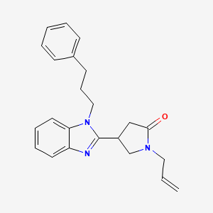 molecular formula C23H25N3O B2578047 4-[1-(3-Phenylpropyl)benzimidazol-2-yl]-1-prop-2-enylpyrrolidin-2-one CAS No. 838891-12-6