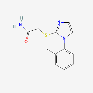 molecular formula C12H13N3OS B2578049 2-[1-(2-Methylphenyl)imidazol-2-yl]sulfanylacetamide CAS No. 887225-44-7