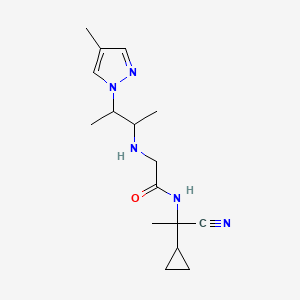molecular formula C16H25N5O B2578051 N-(1-cyano-1-cyclopropylethyl)-2-{[3-(4-methyl-1H-pyrazol-1-yl)butan-2-yl]amino}acetamide CAS No. 1355797-32-8