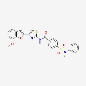 molecular formula C27H23N3O5S2 B2578052 N-[4-(7-éthoxy-1-benzofuran-2-yl)-1,3-thiazol-2-yl]-4-[méthyl(phényl)sulfamoyl]benzamide CAS No. 921570-73-2