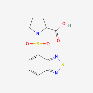 molecular formula C11H11N3O4S2 B2578055 1-(2,1,3-苯并噻二唑-4-磺酰基)吡咯烷-2-羧酸 CAS No. 329271-68-3