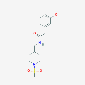 molecular formula C16H24N2O4S B2578056 2-(3-methoxyphenyl)-N-((1-(methylsulfonyl)piperidin-4-yl)methyl)acetamide CAS No. 1234940-60-3
