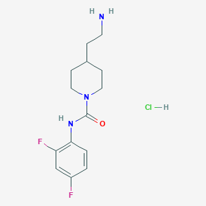 molecular formula C14H20ClF2N3O B2578057 4-(2-氨基乙基)-N-(2,4-二氟苯基)哌啶-1-甲酰胺盐酸盐 CAS No. 2309774-90-9