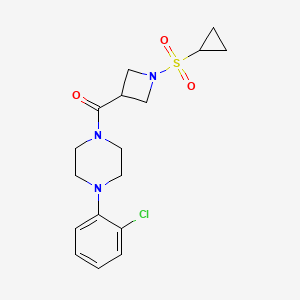 molecular formula C17H22ClN3O3S B2578061 (4-(2-Chlorophenyl)piperazin-1-yl)(1-(cyclopropylsulfonyl)azetidin-3-yl)methanone CAS No. 1428373-55-0