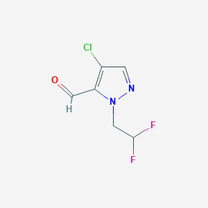 molecular formula C6H5ClF2N2O B2578062 4-Chloro-1-(2,2-difluoroethyl)-1H-pyrazole-5-carbaldehyde CAS No. 2101199-02-2