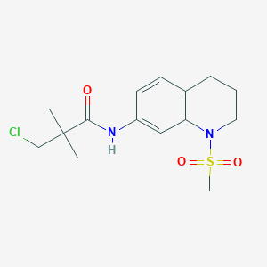 molecular formula C15H21ClN2O3S B2578063 3-chloro-2,2-dimethyl-N-(1-methylsulfonyl-3,4-dihydro-2H-quinolin-7-yl)propanamide CAS No. 1005302-51-1