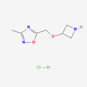 molecular formula C7H12ClN3O2 B2578064 5-[(Azetidin-3-yloxy)methyl]-3-methyl-1,2,4-oxadiazole hydrochloride CAS No. 1955520-09-8