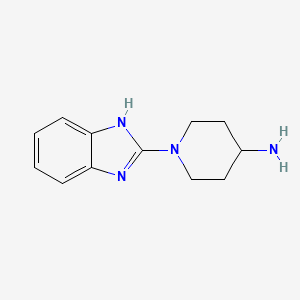 molecular formula C12H16N4 B2578066 1-(1H-1,3-苯并二唑-2-基)哌啶-4-胺 CAS No. 933698-36-3