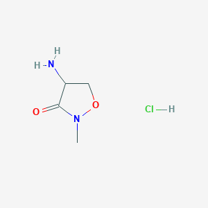 molecular formula C4H9ClN2O2 B2578070 4-Amino-2-methyl-1,2-oxazolidin-3-one;hydrochloride CAS No. 559208-51-4