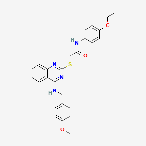 N-(4-ethoxyphenyl)-2-((4-((4-methoxybenzyl)amino)quinazolin-2-yl)thio)acetamide