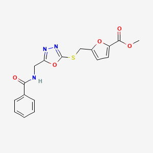 methyl 5-[({5-[(phenylformamido)methyl]-1,3,4-oxadiazol-2-yl}sulfanyl)methyl]furan-2-carboxylate