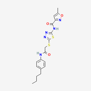 N-(5-((2-((4-butylphenyl)amino)-2-oxoethyl)thio)-1,3,4-thiadiazol-2-yl)-5-methylisoxazole-3-carboxamide