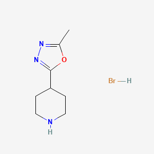 molecular formula C8H14BrN3O B2578087 2-Methyl-5-(piperidin-4-yl)-1,3,4-oxadiazole hydrobromide CAS No. 2442597-61-5