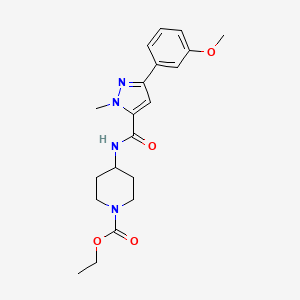 ethyl 4-(3-(3-methoxyphenyl)-1-methyl-1H-pyrazole-5-carboxamido)piperidine-1-carboxylate