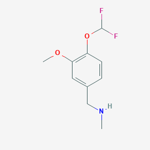 molecular formula C10H13F2NO2 B2578093 {[4-(Difluoromethoxy)-3-methoxyphenyl]methyl}(methyl)amine CAS No. 732292-18-1