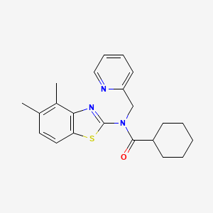 N-(4,5-dimethylbenzo[d]thiazol-2-yl)-N-(pyridin-2-ylmethyl)cyclohexanecarboxamide