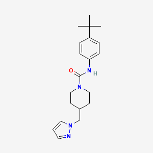 molecular formula C20H28N4O B2578096 4-((1H-吡唑-1-基)甲基)-N-(4-(叔丁基)苯基)哌啶-1-甲酰胺 CAS No. 1421467-55-1