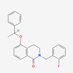 molecular formula C24H22FNO2 B2578103 2-(2-氟苯甲基)-5-(1-苯乙氧基)-3,4-二氢异喹啉-1(2H)-酮 CAS No. 850906-93-3