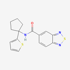 molecular formula C16H15N3OS2 B2578105 N-(1-(thiophen-2-yl)cyclopentyl)benzo[c][1,2,5]thiadiazole-5-carboxamide CAS No. 2034506-44-8