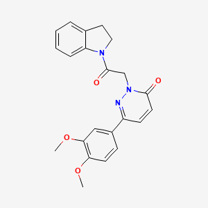 molecular formula C22H21N3O4 B2578109 6-(3,4-dimethoxyphenyl)-2-(2-(indolin-1-yl)-2-oxoethyl)pyridazin-3(2H)-one CAS No. 941882-86-6