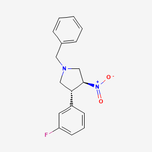molecular formula C17H17FN2O2 B2578113 Trans-1-benzyl-3-(3-fluorophenyl)-4-nitropyrrolidine CAS No. 1909288-50-1