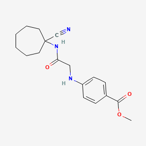 molecular formula C18H23N3O3 B2578119 Methyl 4-({[(1-cyanocycloheptyl)carbamoyl]methyl}amino)benzoate CAS No. 1333993-56-8
