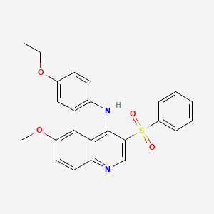 molecular formula C24H22N2O4S B2578121 N-(4-ethoxyphenyl)-6-methoxy-3-(phenylsulfonyl)quinolin-4-amine CAS No. 1251610-37-3