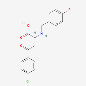 molecular formula C17H15ClFNO3 B2578125 4-(4-Chlorophenyl)-2-{[(4-fluorophenyl)methyl]amino}-4-oxobutanoic acid CAS No. 1025762-54-2