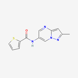 molecular formula C12H10N4OS B2578127 N-(2-methylpyrazolo[1,5-a]pyrimidin-6-yl)thiophene-2-carboxamide CAS No. 1797717-97-5