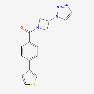 molecular formula C16H14N4OS B2578128 (3-(1H-1,2,3-triazol-1-yl)azetidin-1-yl)(4-(thiophen-3-yl)phenyl)methanone CAS No. 2034288-54-3