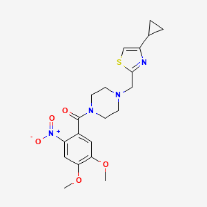 (4-((4-Cyclopropylthiazol-2-yl)methyl)piperazin-1-yl)(4,5-dimethoxy-2-nitrophenyl)methanone