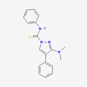 molecular formula C18H18N4S B2578134 3-(二甲氨基)-N,4-二苯基-1H-吡唑-1-甲硫代酰胺 CAS No. 321538-53-8