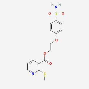 molecular formula C15H16N2O5S2 B2578140 2-(4-Sulfamoylphenoxy)ethyl 2-(methylsulfanyl)pyridine-3-carboxylate CAS No. 875450-70-7