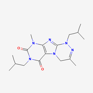 molecular formula C17H26N6O2 B2578141 3,9-Dimethyl-1,7-bis(2-methylpropyl)-4H-purino[8,7-c][1,2,4]triazine-6,8-dione CAS No. 898448-87-8