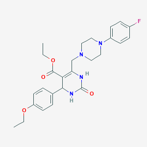 molecular formula C26H31FN4O4 B2578146 Ethyl 4-(4-ethoxyphenyl)-6-{[4-(4-fluorophenyl)piperazin-1-yl]methyl}-2-oxo-1,2,3,4-tetrahydropyrimidine-5-carboxylate CAS No. 1252916-02-1