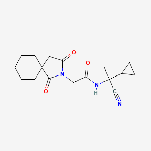 molecular formula C17H23N3O3 B2578149 N-(1-cyano-1-cyclopropylethyl)-2-{1,3-dioxo-2-azaspiro[4.5]decan-2-yl}acetamide CAS No. 1223427-39-1
