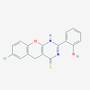 molecular formula C17H11ClN2O2S B2578154 7-chloro-2-(2-hydroxyphenyl)-3H-chromeno[2,3-d]pyrimidine-4(5H)-thione CAS No. 902939-31-5