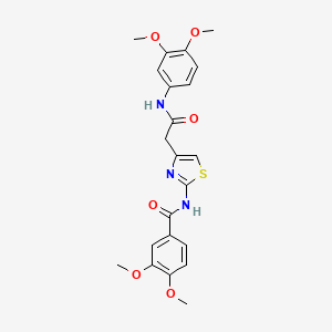 molecular formula C22H23N3O6S B2578156 N-(4-(2-((3,4-dimethoxyphenyl)amino)-2-oxoethyl)thiazol-2-yl)-3,4-dimethoxybenzamide CAS No. 1005308-35-9