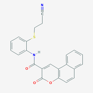 molecular formula C23H16N2O3S B2578158 N-[2-(2-cyanoethylsulfanyl)phenyl]-3-oxobenzo[f]chromene-2-carboxamide CAS No. 397280-53-4