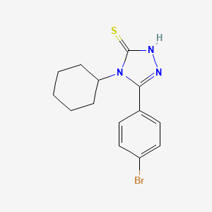 molecular formula C14H16BrN3S B2578159 5-(4-bromophenyl)-4-cyclohexyl-4H-1,2,4-triazole-3-thiol CAS No. 333767-07-0