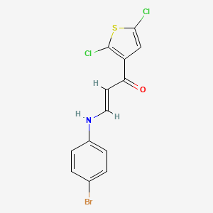 molecular formula C13H8BrCl2NOS B2578163 (E)-3-(4-溴苯胺基)-1-(2,5-二氯噻吩-3-基)丙-2-烯-1-酮 CAS No. 338402-20-3