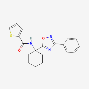 molecular formula C19H19N3O2S B2578168 N-[1-(3-苯基-1,2,4-恶二唑-5-基)环己基]噻吩-2-甲酰胺 CAS No. 1396633-81-0