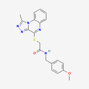 molecular formula C20H19N5O2S B2578169 N-(4-甲氧基苄基)-2-((1-甲基-[1,2,4]三唑并[4,3-a]喹喔啉-4-基)硫代)乙酰胺 CAS No. 1358919-67-1