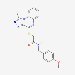 molecular formula C20H19N5O2S B2578169 N-[(4-METHOXYPHENYL)METHYL]-2-({1-METHYL-[1,2,4]TRIAZOLO[4,3-A]QUINOXALIN-4-YL}SULFANYL)ACETAMIDE CAS No. 1358919-67-1