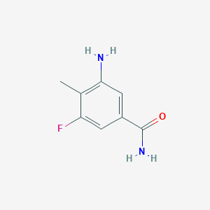 molecular formula C8H9FN2O B2578175 3-氨基-5-氟-4-甲基苯甲酰胺 CAS No. 1118786-93-8