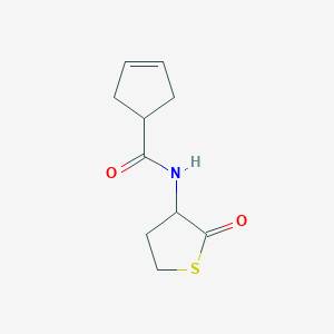molecular formula C10H13NO2S B2578176 N-(2-oxotetrahydrothiophen-3-yl)cyclopent-3-ene-1-carboxamide CAS No. 2320418-54-8